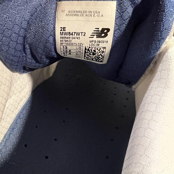 New Balance 847v2 Shoes Mens Size 13 White Silver Blue Walking MW847WT2 main image 5